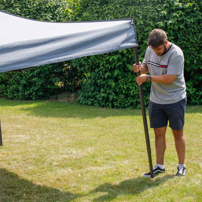 Premium 3x3m Pop-Up Gazebo & Side Walls, Water Resistant with Carry Bag, Rope, Stakes & Weight Bags - Grey - DG167