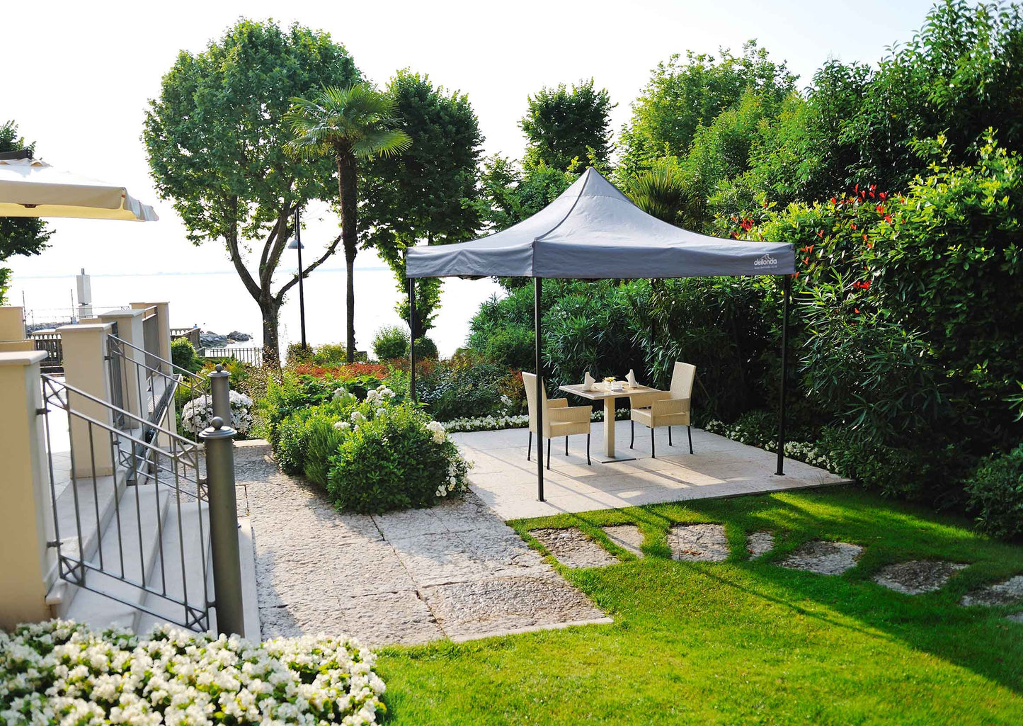 Premium 2x2m Pop-Up Gazebo & Side Walls, Water Resistant with Carry Bag, Stakes & Weight Bags - Grey - DG163