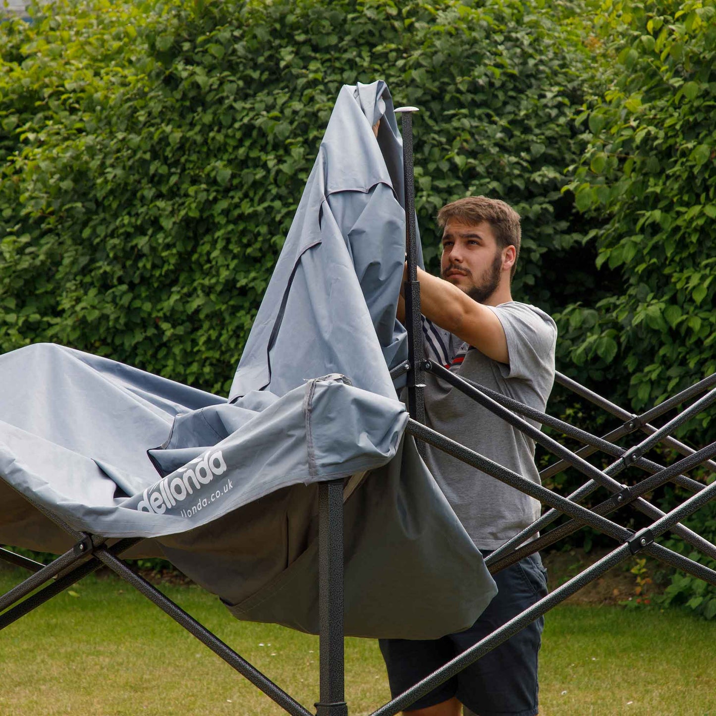 Premium 2x2m Pop-Up Gazebo, Water Resistant, Carry Bag, Stakes & Weight Bags - Grey - DG129