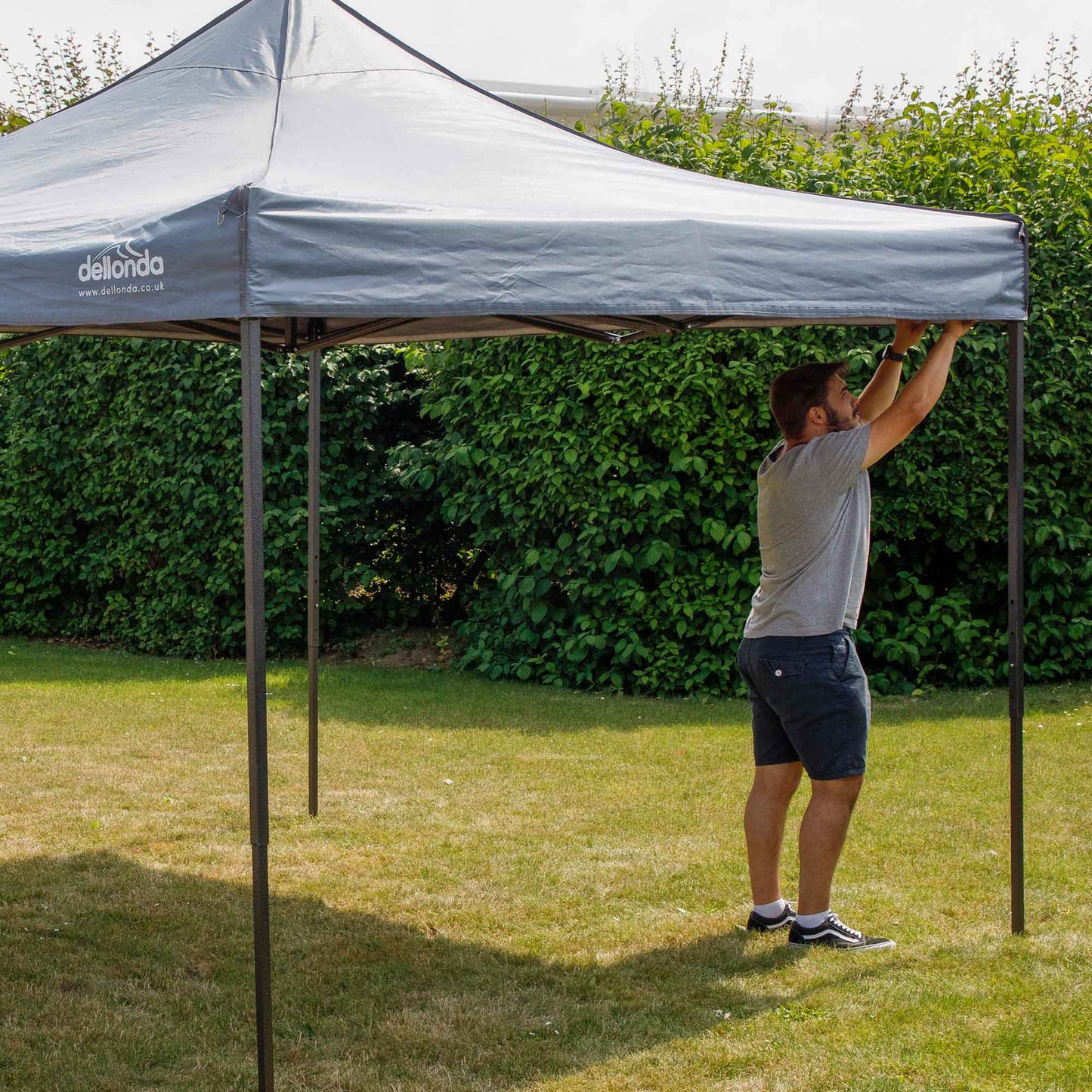 Premium 2x2m Pop-Up Gazebo & Side Walls, Water Resistant with Carry Bag, Stakes & Weight Bags - Grey - DG163