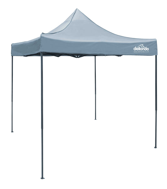 Premium 2x2m Pop-Up Gazebo, Water Resistant, Carry Bag, Stakes & Weight Bags - Grey - DG129