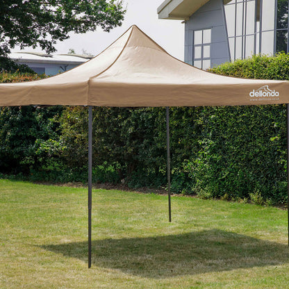 Premium 3x3m Pop-Up Gazebo, Water Resistant, Carry Bag, Stakes & Weight Bags - Beige - DG130