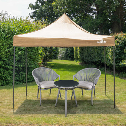 Premium 3x3m Pop-Up Gazebo, Water Resistant, Carry Bag, Stakes & Weight Bags - Beige - DG130