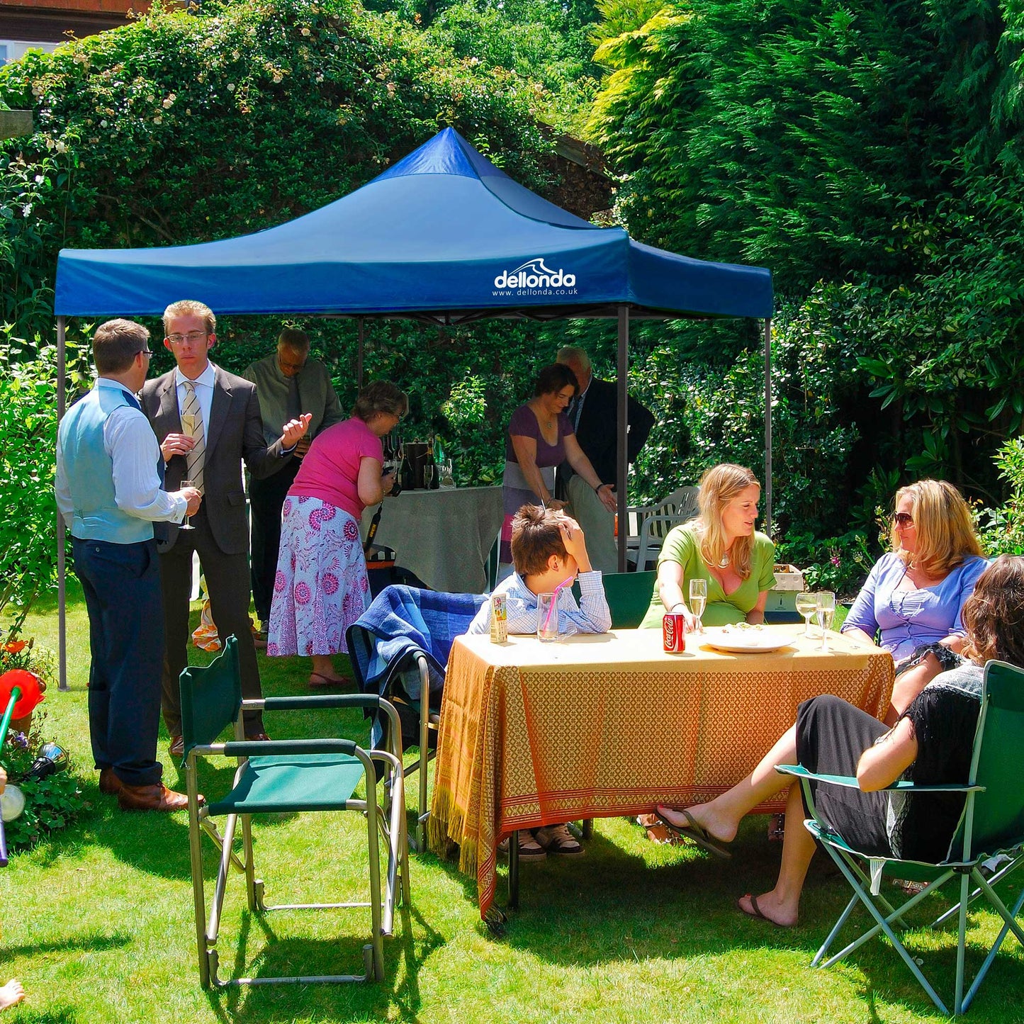 Premium 3x3m Pop-Up Gazebo, Water Resistant, Carry Bag, Stakes & Weight Bags - Blue - DG131