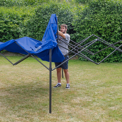 Premium 3x3m Pop-Up Gazebo, Water Resistant, Carry Bag, Stakes & Weight Bags - Blue - DG131