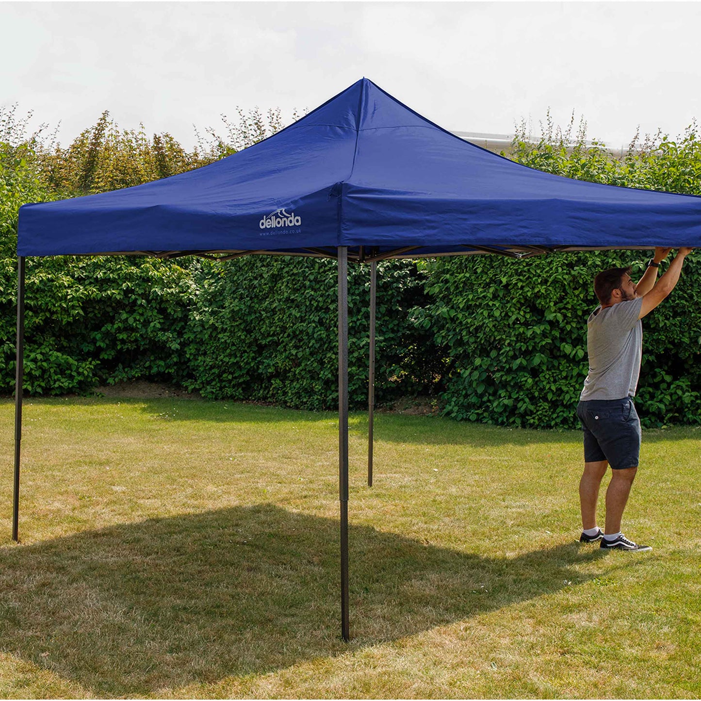 Premium 3x3m Pop-Up Gazebo, Water Resistant, Carry Bag, Stakes & Weight Bags - Blue - DG131