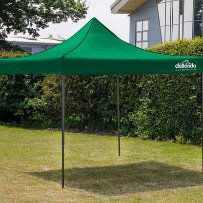 Premium 3x3m Pop-Up Gazebo, Water Resistant, Carry Bag, Stakes & Weight Bags - Dark Green - DG132