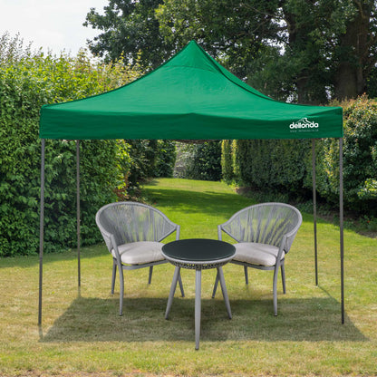 Premium 3x3m Pop-Up Gazebo, Water Resistant, Carry Bag, Stakes & Weight Bags - Dark Green - DG132