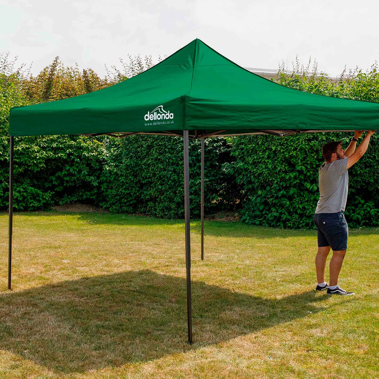 Premium 3x3m Pop-Up Gazebo, Water Resistant, Carry Bag, Stakes & Weight Bags - Dark Green - DG132