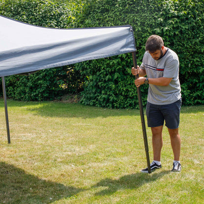 Premium 3x3m Pop-Up Gazebo, Water Resistant, Carry Bag, Stakes & Weight Bags - Grey - DG133