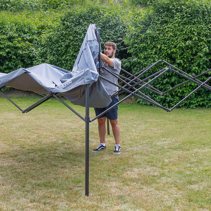 Premium 3x3m Pop-Up Gazebo, Water Resistant, Carry Bag, Stakes & Weight Bags - Grey - DG133