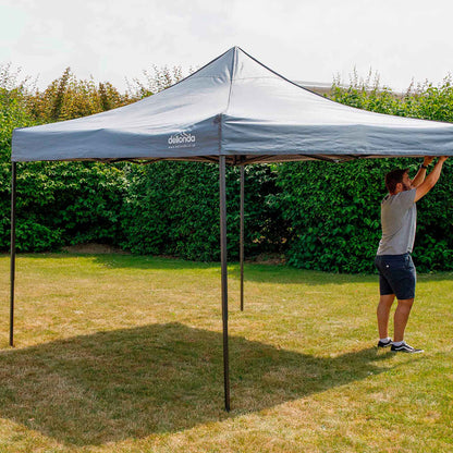 Premium 3x3m Pop-Up Gazebo, Water Resistant, Carry Bag, Stakes & Weight Bags - Grey - DG133