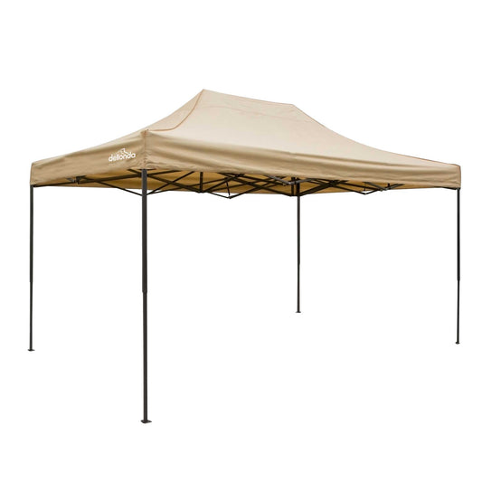 Premium 3 x 4.5m Pop-Up Gazebo, Water Resistant, Carry Bag, Stakes & Weight Bags - Beige - DG134