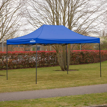 Premium 3 x 4.5m Pop-Up Gazebo, Water Resistant, Carry Bag, Stakes & Weight Bags - Blue - DG135