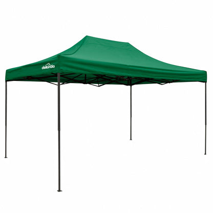 Premium 3 x 4.5m Pop-Up Gazebo, Water Resistant, Carry Bag, Stakes & Weight Bags - Green - DG136