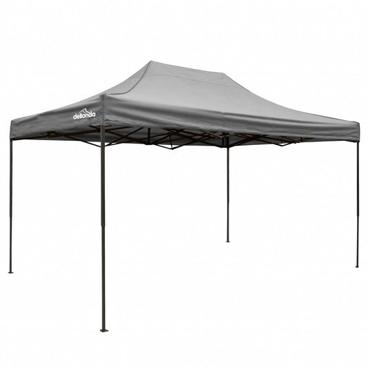Premium 3 x 4.5m Pop-Up Gazebo, Water Resistant, Carry Bag, Stakes & Weight Bags - Grey - DG137