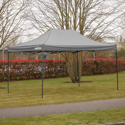 Premium 3 x 4.5m Pop-Up Gazebo, Water Resistant, Carry Bag, Stakes & Weight Bags - Grey - DG137