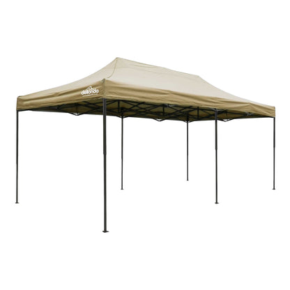 Premium 3x6m Pop-Up Gazebo, Water Resistant, Carry Bag, Stakes & Weight Bags - Beige - DG138