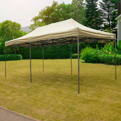 Premium 3x6m Pop-Up Gazebo, Water Resistant, Carry Bag, Stakes & Weight Bags - Beige - DG138