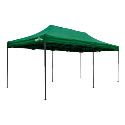 Premium 3x6m Pop-Up Gazebo, Water Resistant, Carry Bag, Stakes & Weight Bags - Green - DG140