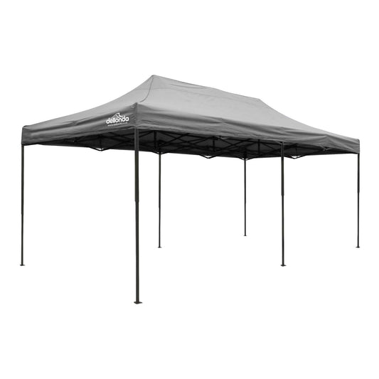 Premium 3x6m Pop-Up Gazebo, Water Resistant, Carry Bag, Stakes & Weight Bags - Grey - DG141