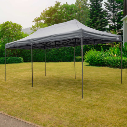 Premium 3x6m Pop-Up Gazebo, Water Resistant, Carry Bag, Stakes & Weight Bags - Grey - DG141