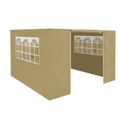 Premium Side Walls/Doors/Windows for Gazebo/Marquee , Fits 2 x 2m Models - Beige - DG142