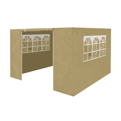 Premium Gazebo/Marquee Side Walls/Doors/Windows, Fits 3 x 3m Models - Beige - DG146