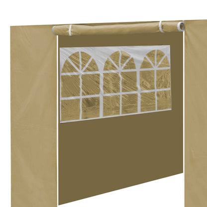 Premium Gazebo/Marquee Side Walls/Doors/Windows, Fits 3 x 3m Models - Beige - DG146