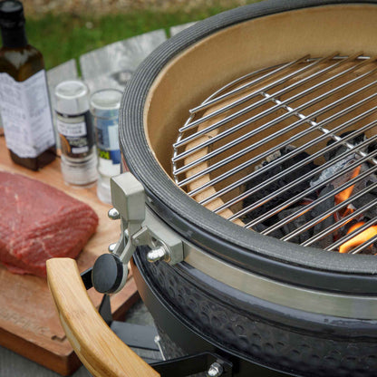 Deluxe Kamado BBQ Grill, Oven, Smoker, Ceramic 16"(40cm) - DG158