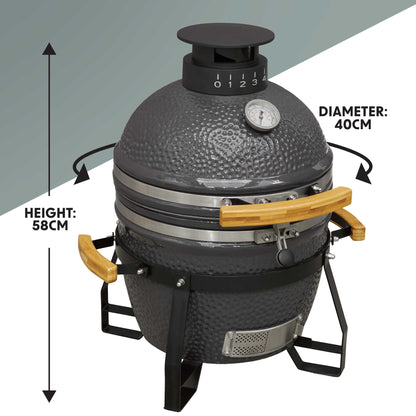 Deluxe Ceramic Kamado Style BBQ Grill/Oven/Smoker, 16"(40cm) - DG235