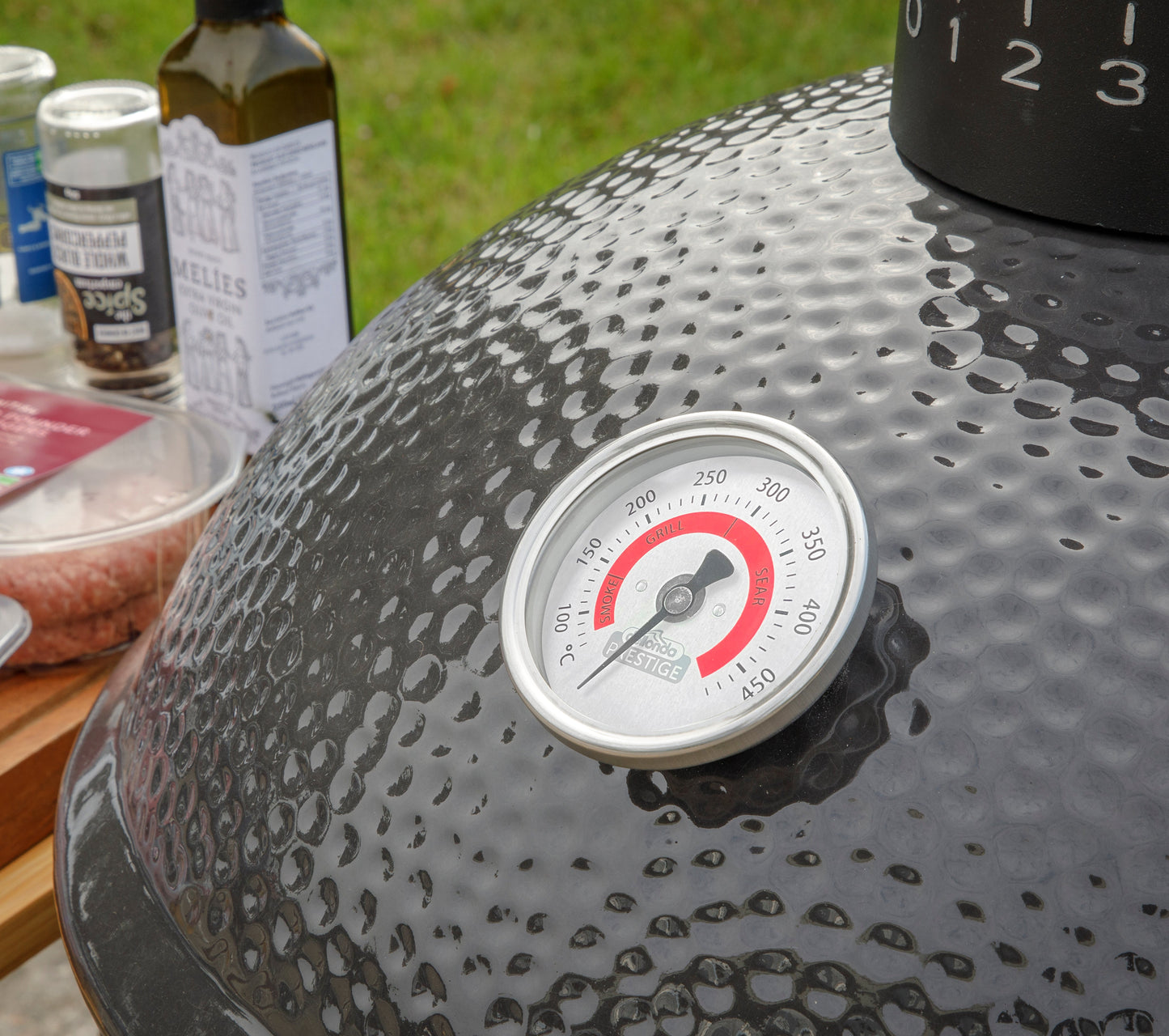 Deluxe Kamado BBQ Grill, Oven, Smoker, Ceramic 16"(40cm) - DG158