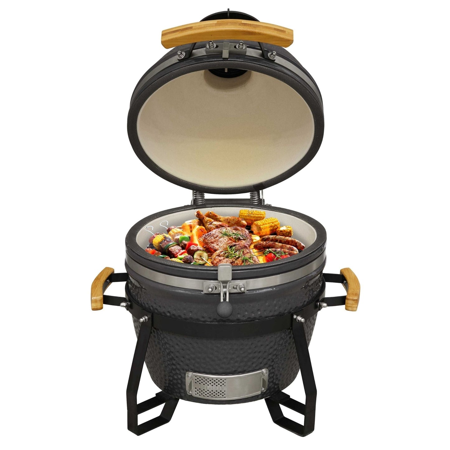 Deluxe Kamado BBQ Grill, Oven, Smoker, Ceramic 16"(40cm) - DG158