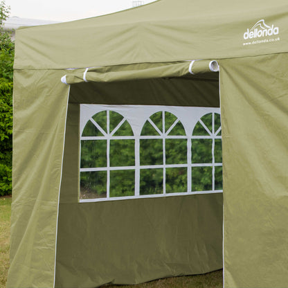 Premium 2x2m Pop-Up Gazebo & Side Walls, Water Resistant with Carry Bag, Stakes & Weight Bags - Beige - DG160