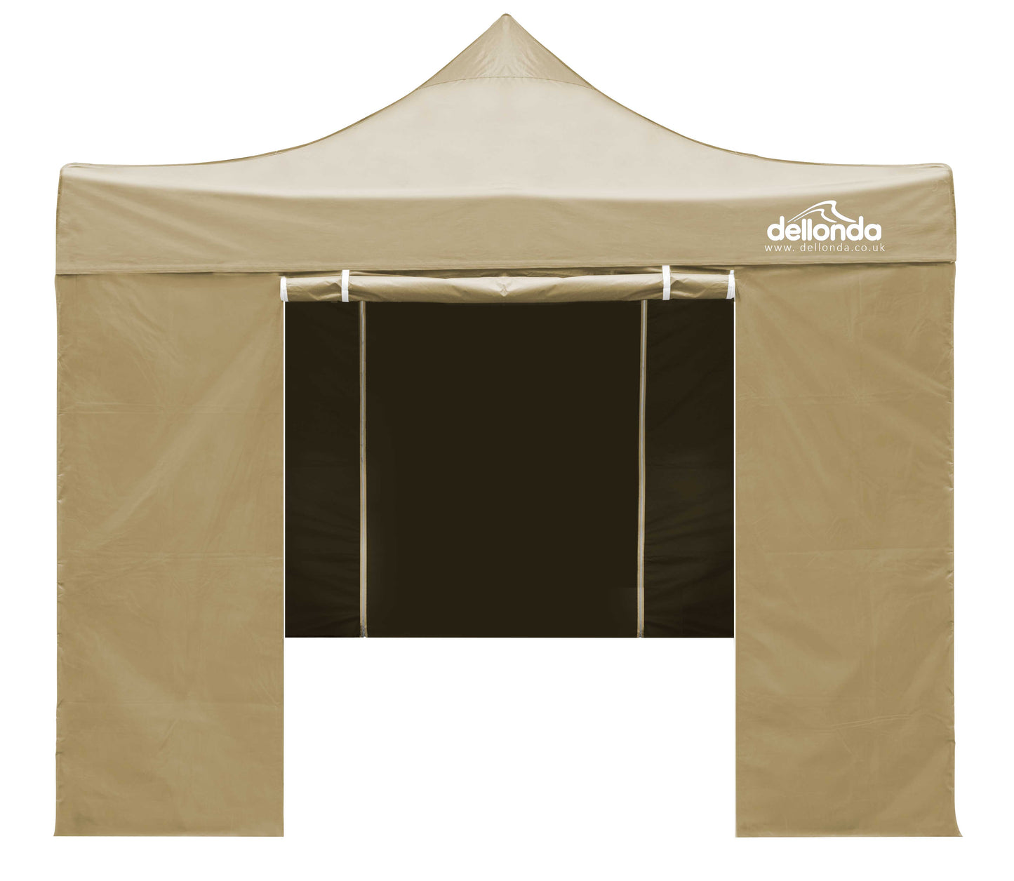 Premium 2x2m Pop-Up Gazebo & Side Walls, Water Resistant with Carry Bag, Stakes & Weight Bags - Beige - DG160