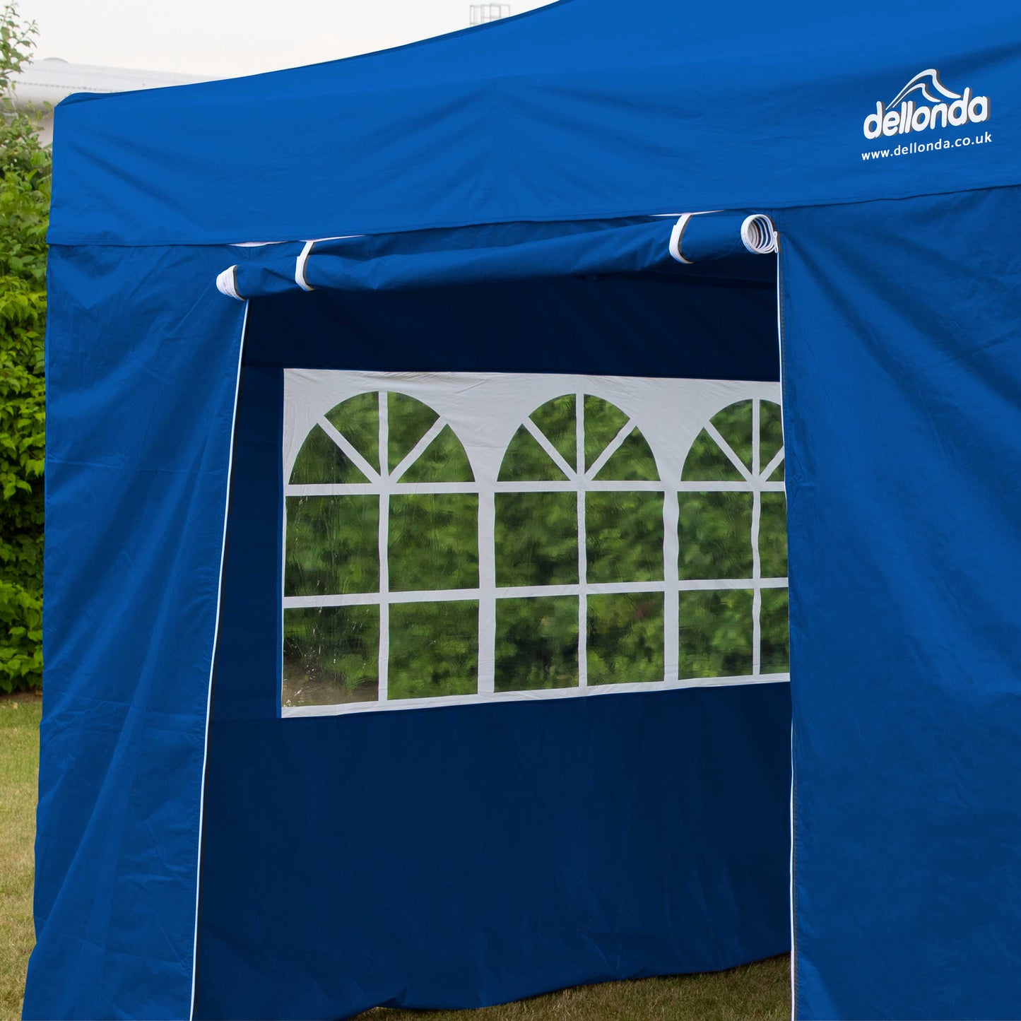 Premium 2x2m Pop-Up Gazebo & Side Walls, Water Resistant with Carry Bag, Stakes & Weight Bags - Blue - DG161