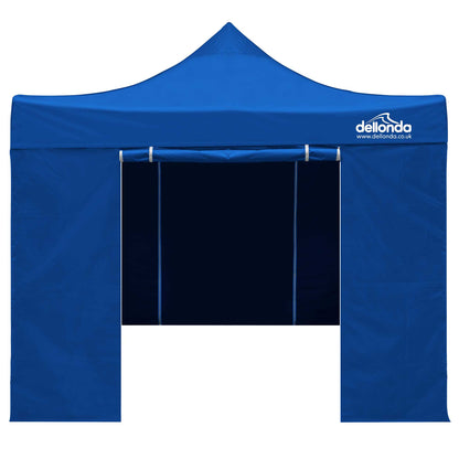 Premium 2x2m Pop-Up Gazebo & Side Walls, Water Resistant with Carry Bag, Stakes & Weight Bags - Blue - DG161