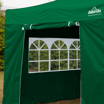 Premium 2x2m Pop-Up Gazebo & Side Walls, Water Resistant with Carry Bag, Stakes & Weight Bags - Green - DG162