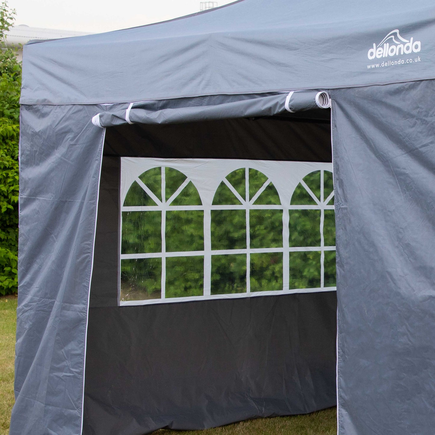 Premium 2x2m Pop-Up Gazebo & Side Walls, Water Resistant with Carry Bag, Stakes & Weight Bags - Grey - DG163