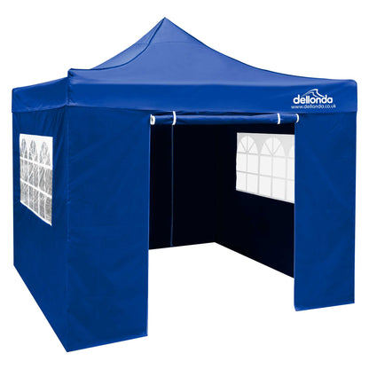 Premium 3x3m Pop-Up Gazebo & Side Walls, Water Resistant with Carry Bag, Stakes & Weight Bags - Blue - DG165