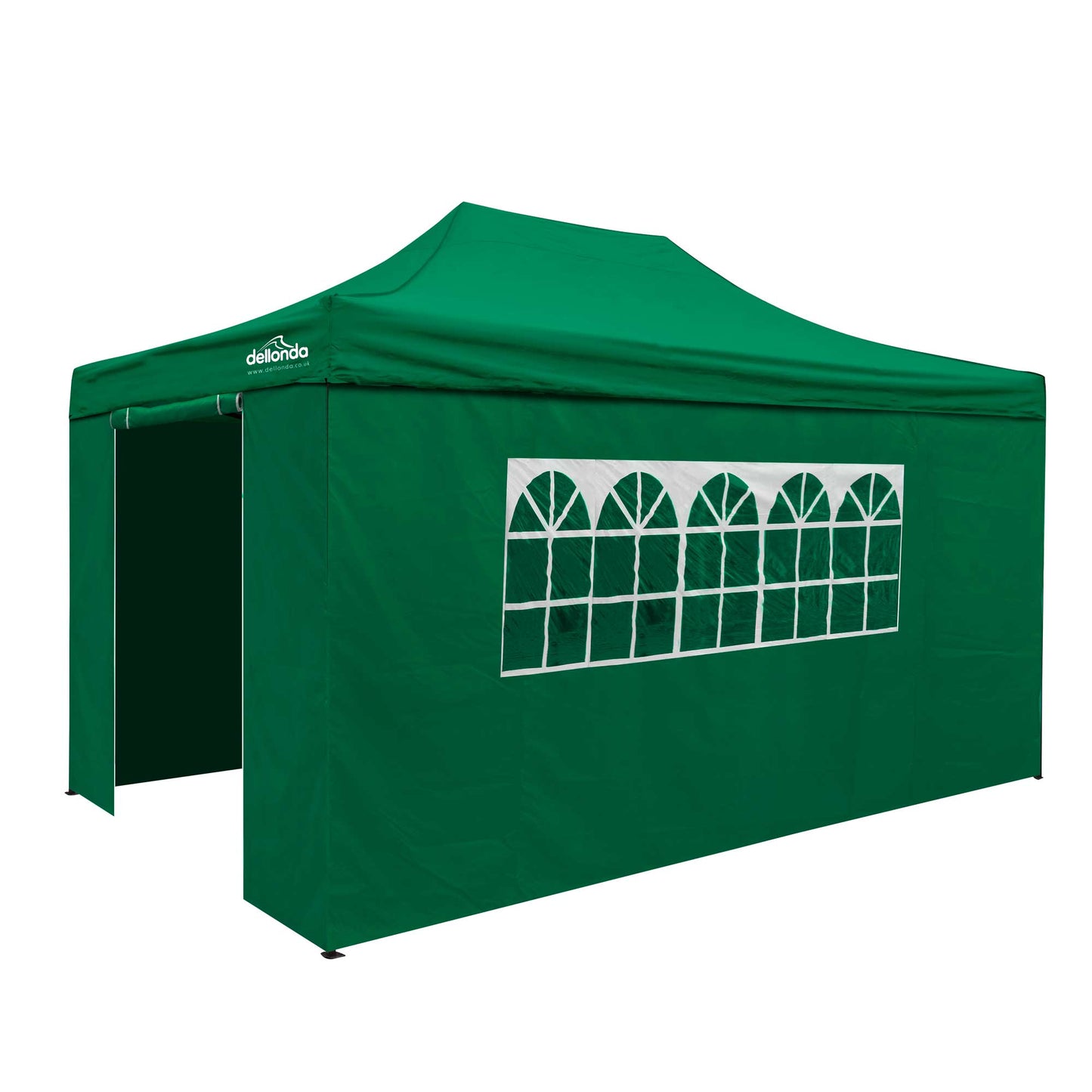 Premium 3x4.5m Pop-Up Gazebo & Side Walls, Water Resistant, Carry Bag, Stakes & Weight Bags - Green - DG170