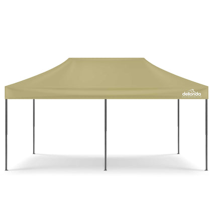 Premium 3x6m Pop-Up Gazebo & Side Walls, Water Resistant, Carry Bag, Stakes & Weight Bags - Beige - DG172