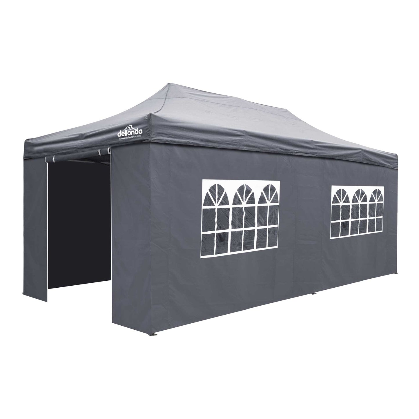 Premium 3x6m Pop-Up Gazebo & Side Walls, Water Resistant Carry Bag, Stakes & Weight Bags - Grey - DG175