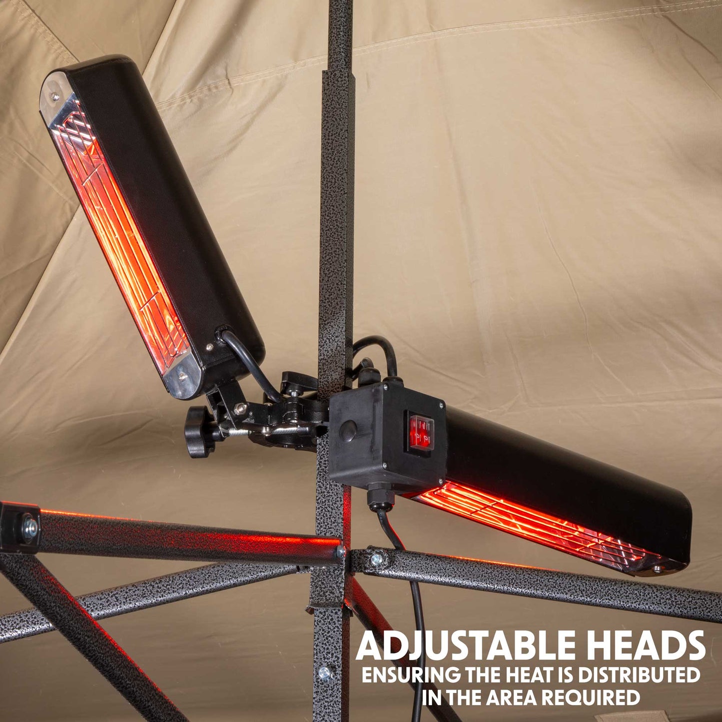 Folding Parasol/Gazebo/Patio Outdoor Infrared Heater, Two Panels - 1600W - DG176