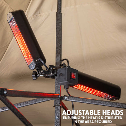 Folding Parasol/Gazebo/Patio Outdoor Infrared Heater, Two Panels - 1600W - DG176
