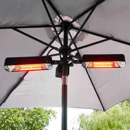 Folding Parasol/Gazebo/Patio Outdoor Infrared Heater, Two Panels - 1600W - DG176