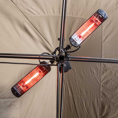Folding Parasol/Gazebo/Patio Outdoor Infrared Heater, Two Panels - 1600W - DG176