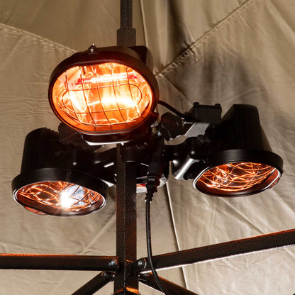 Folding Parasol/Gazebo/Patio Outdoor Infrared Heater, Three Panels - 1350W - DG177
