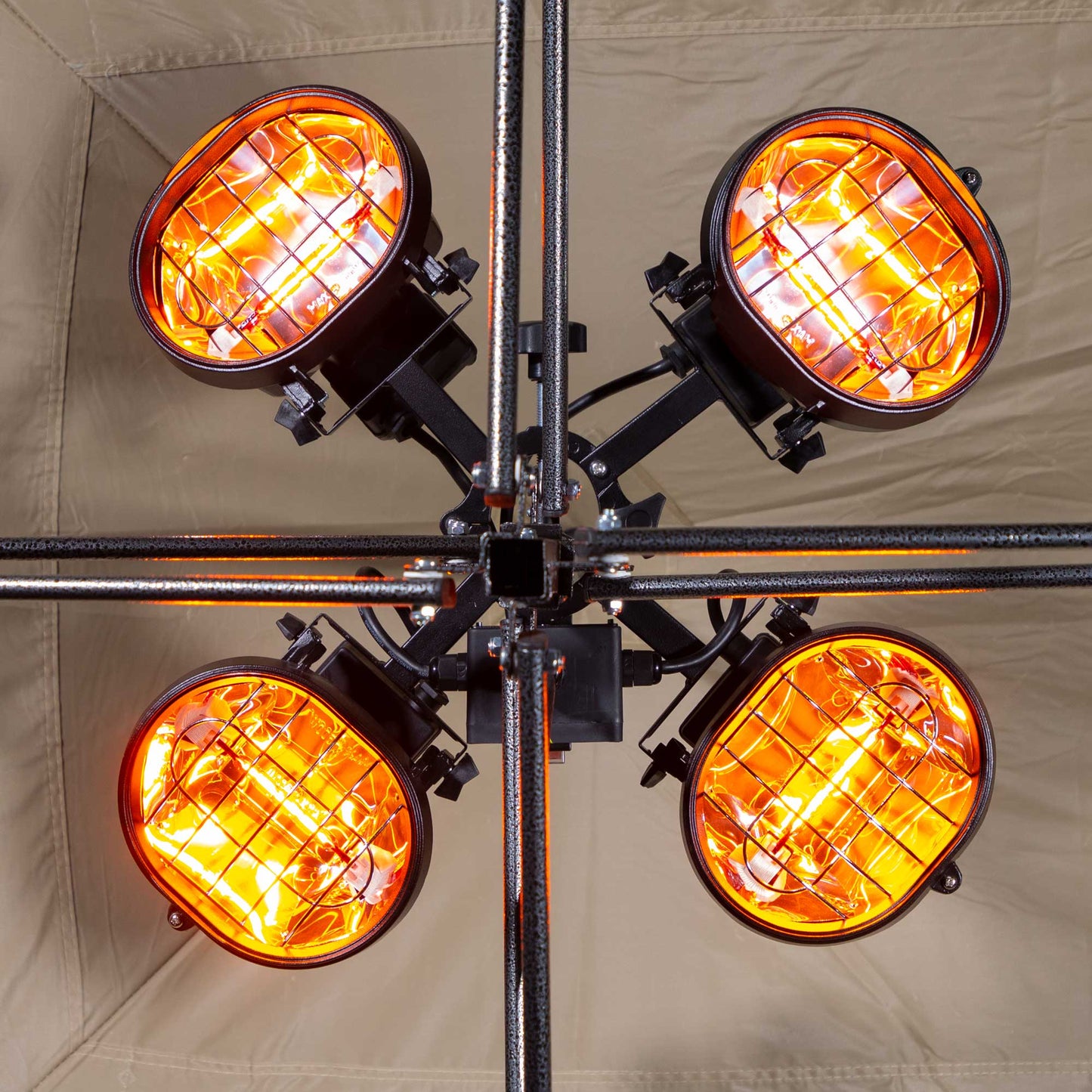 Folding Parasol/Gazebo/Patio Outdoor Infrared Heater, Four Panels, 1800W - DG178