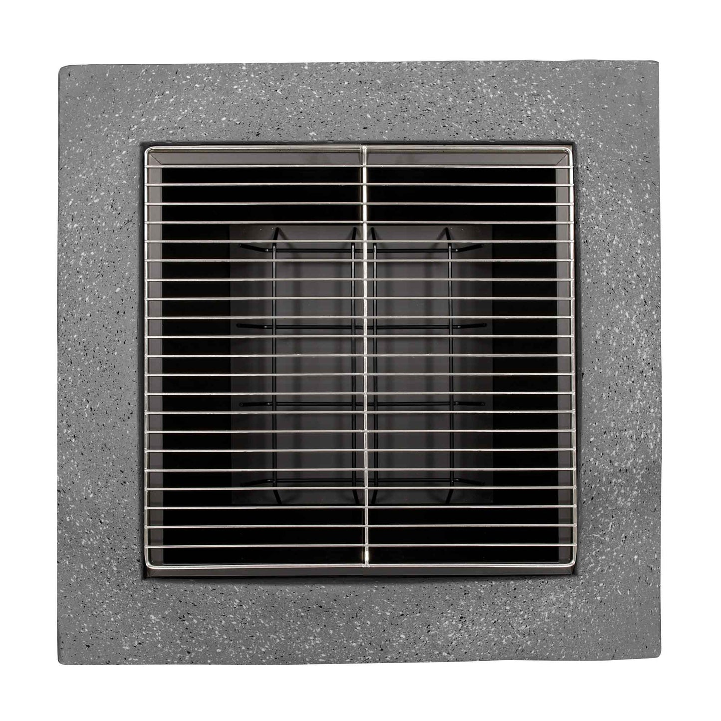 Square MgO Fire Pit with BBQ Grill, Safety Mesh Screen and Fire Poker, Dark Grey - DG193